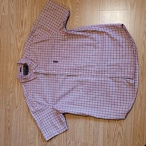 Abercrombie & Fitch Big Shirt Short Sleeve Shirt Mens Button Up Red Plaid Sz L